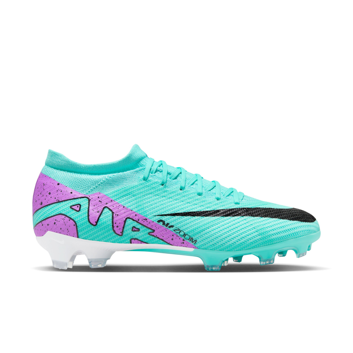 Nike Zoom Mercurial Vapor 15 Pro Gazon Naturel Chaussures de Foot (FG) Turquoise Mauve Noir Blanc