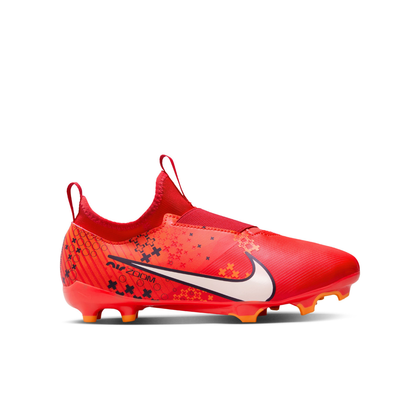 Nike Zoom Mercurial Vapor 15 Academy MDS Gazon Naturel Artificiel Chaussures de Foot (MG) Enfants Rouge Vif Orange Noir Blanc