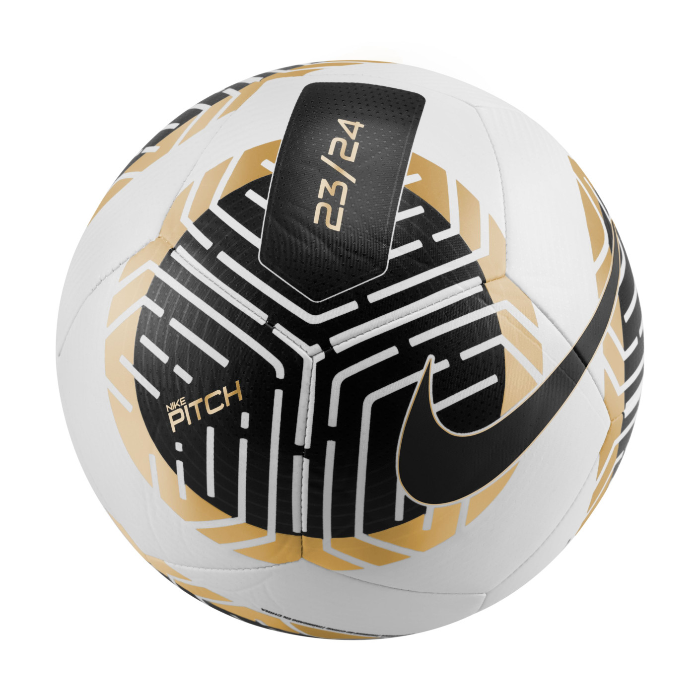 Nike Pitch Ballon de Football Taille 5 Blanc Noir Doré