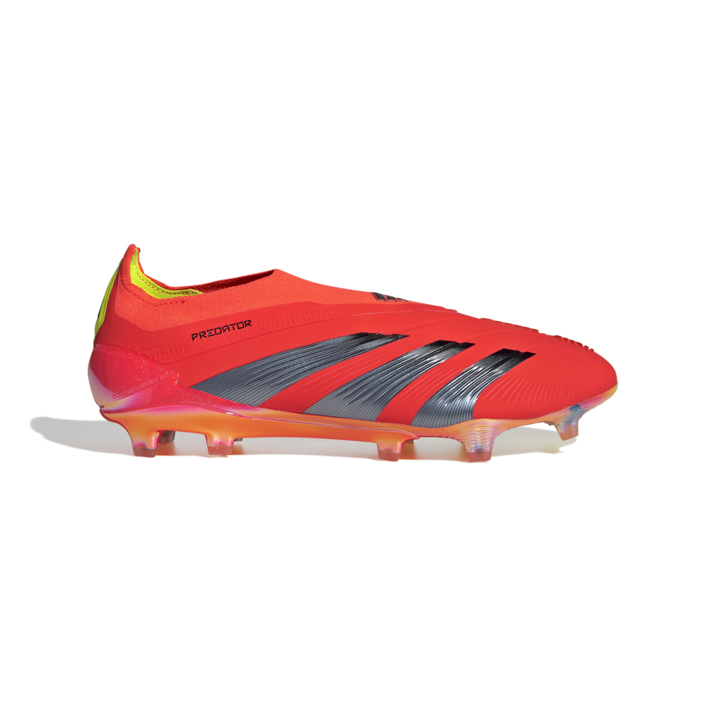 adidas Predator Elite Sans Lacets Gazon Naturel Chaussures de Foot (FG) Rouge Noir Jaune