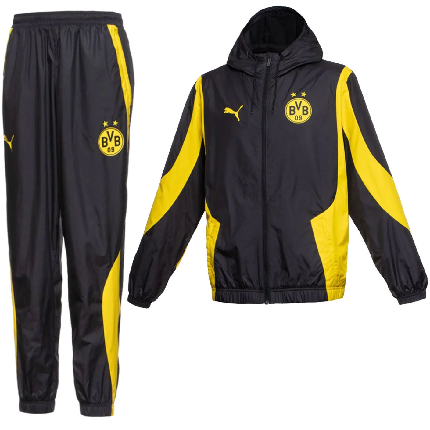 PUMA Borussia Dortmund Pre-Match Anthem Trainingspak 2023-2024 Zwart Geel