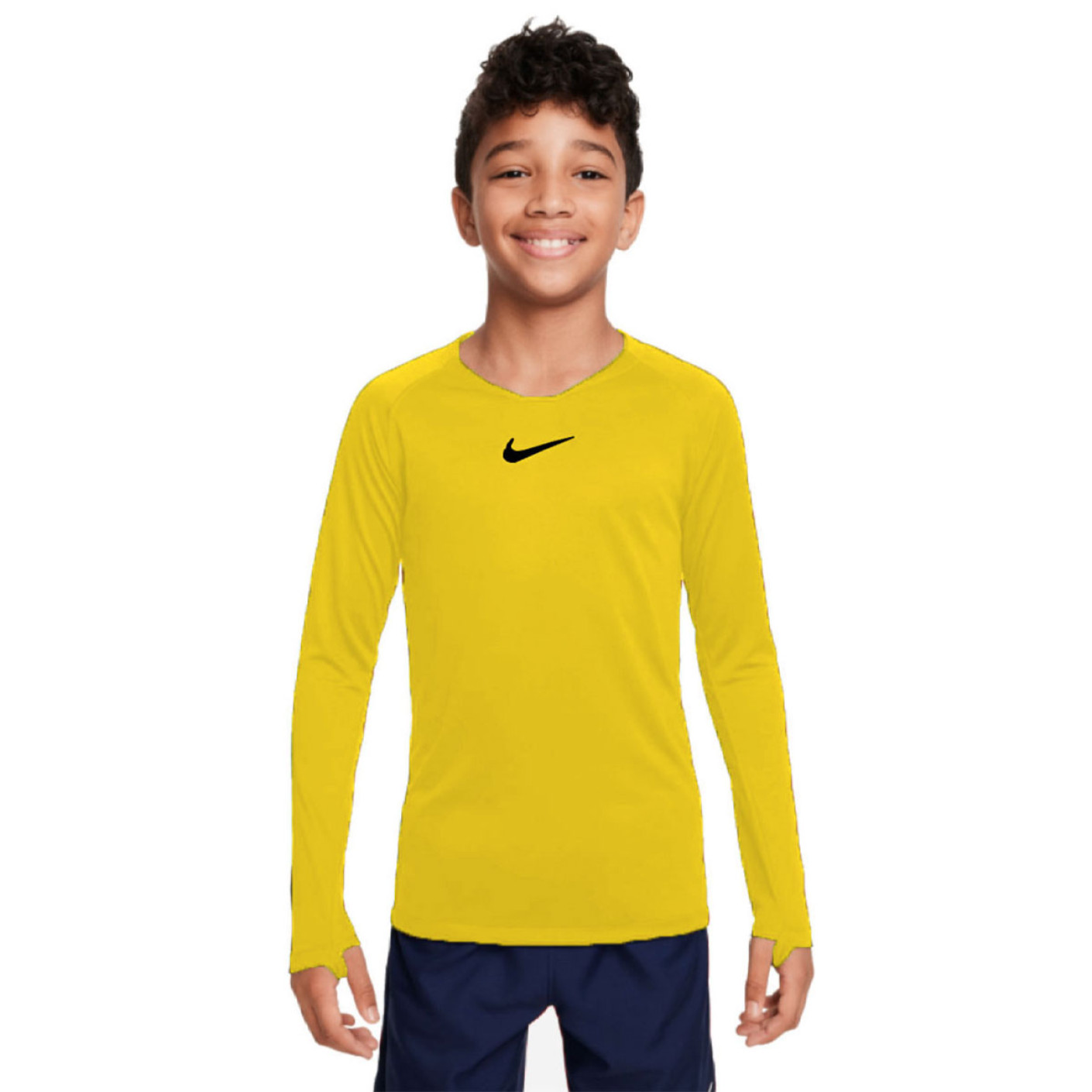 Nike Park Sous-Maillot Dri-FIT Manches Longues Enfants Jaune Noir