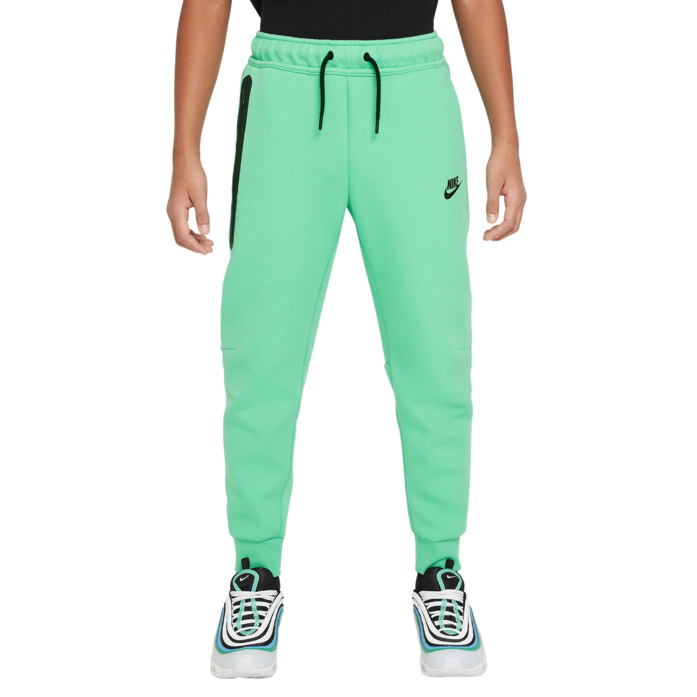 Nike Tech Fleece Sportswear Joggingbroek Kids Felgroen Zwart