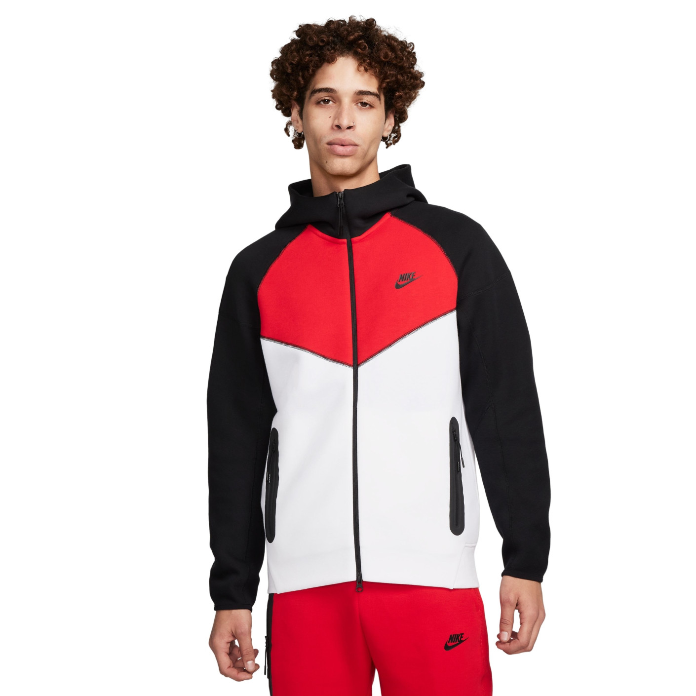 Nike Tech Fleece Sportswear Veste Blanc Noir Rouge