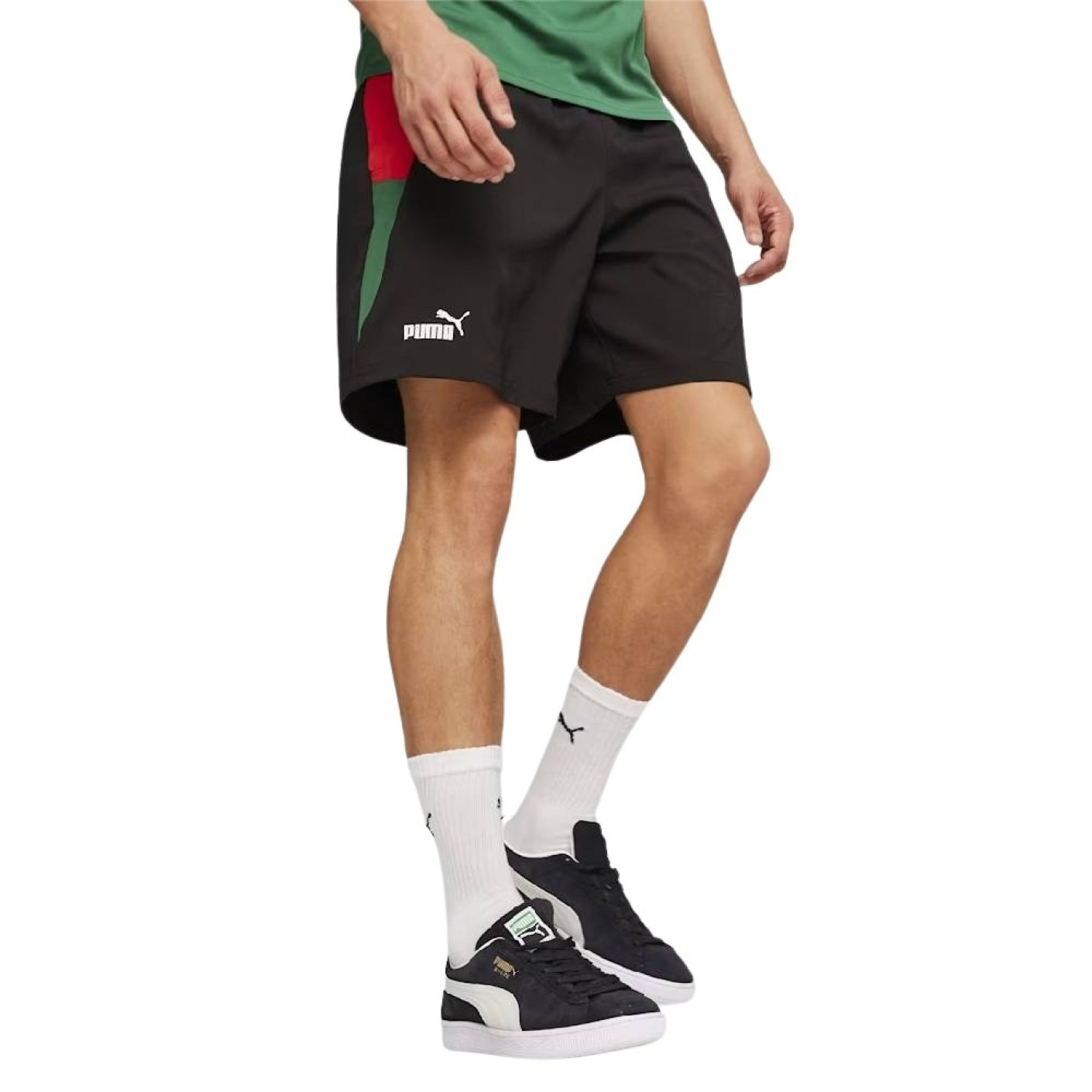 PUMA Maroc Woven Short 2023-2024 Noir Vert Foncé Rouge