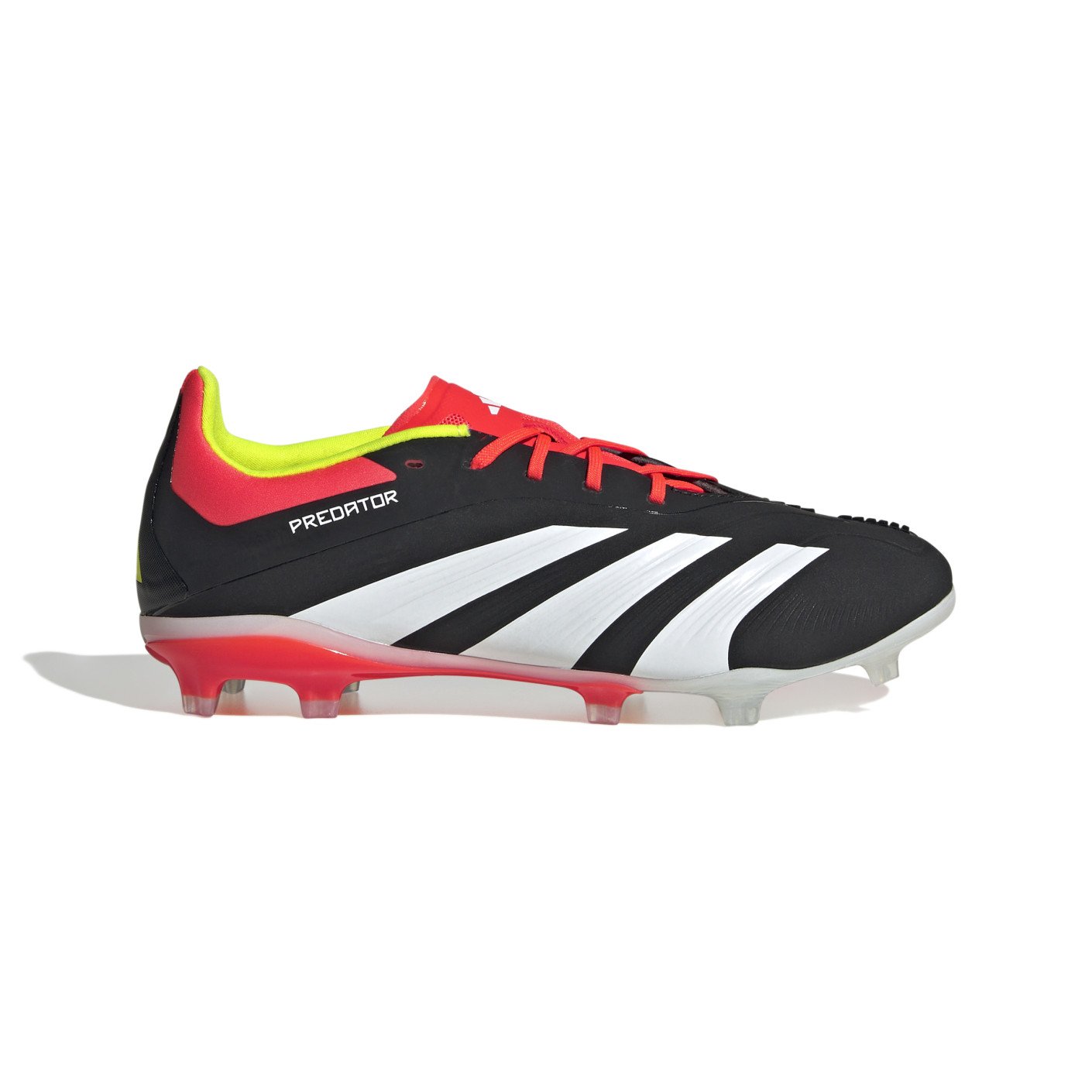 adidas Predator Elite Gazon Naturel Chaussures de Foot (FG) Enfants Noir Blanc Rouge Vif