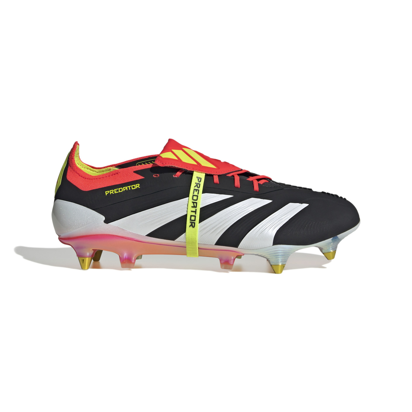 adidas Predator Elite FT Crampons Visses Chaussures de Foot SG Noir Blanc Rouge Vif