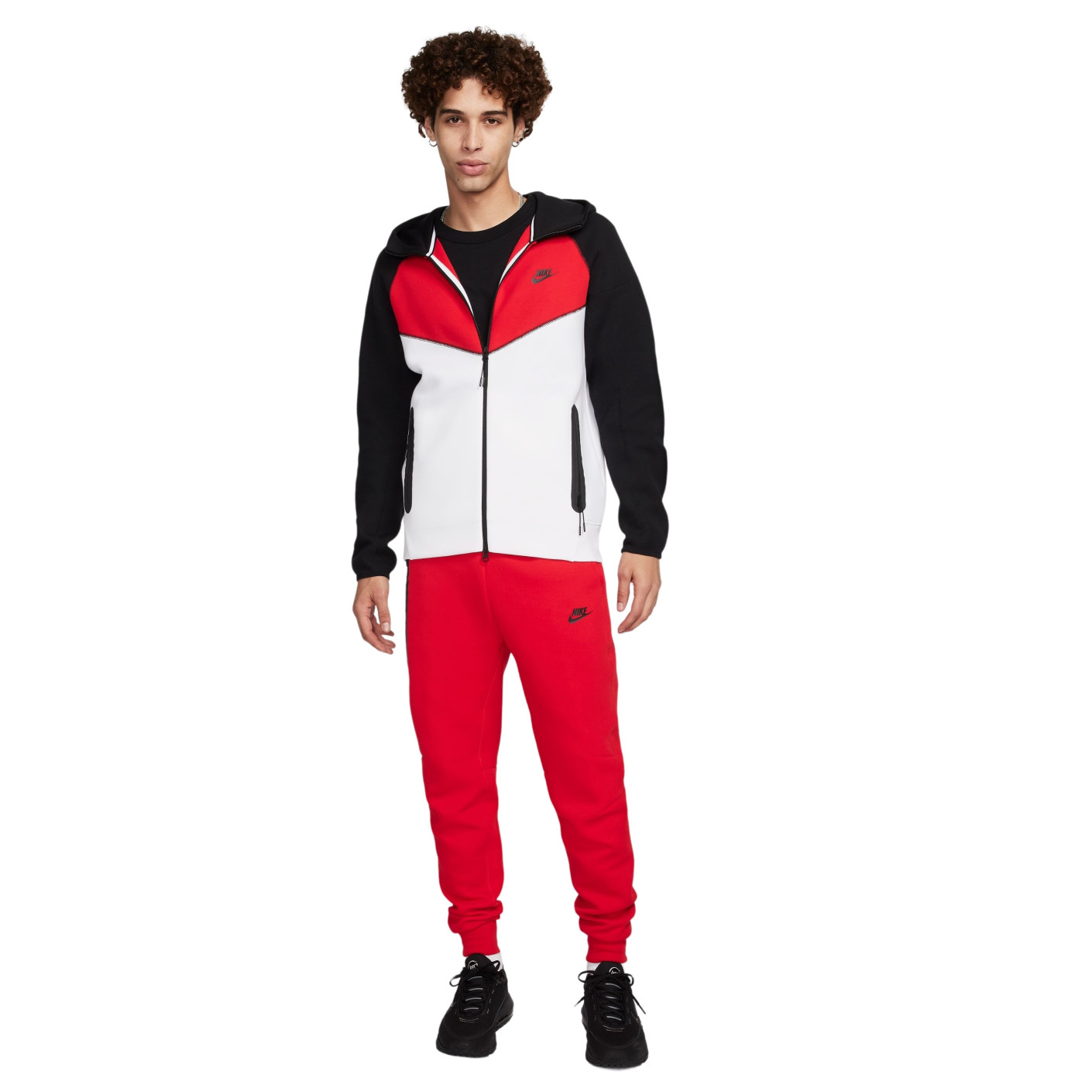 Nike Tech Fleece Sportswear Survêtement Rouge Blanc Noir