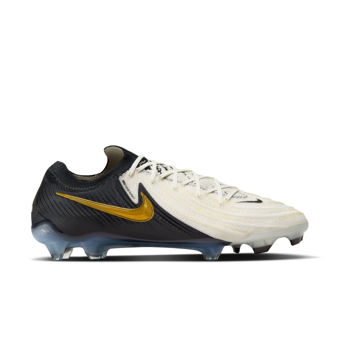 Nike Phantom GX II Elite Gras Voetbalschoenen (FG) Zwart Gebroken Wit Goud