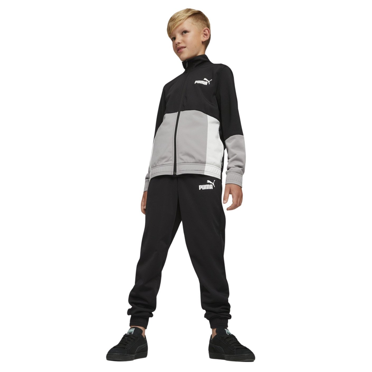 Survêtement PUMA Colorblock pour enfants, noir