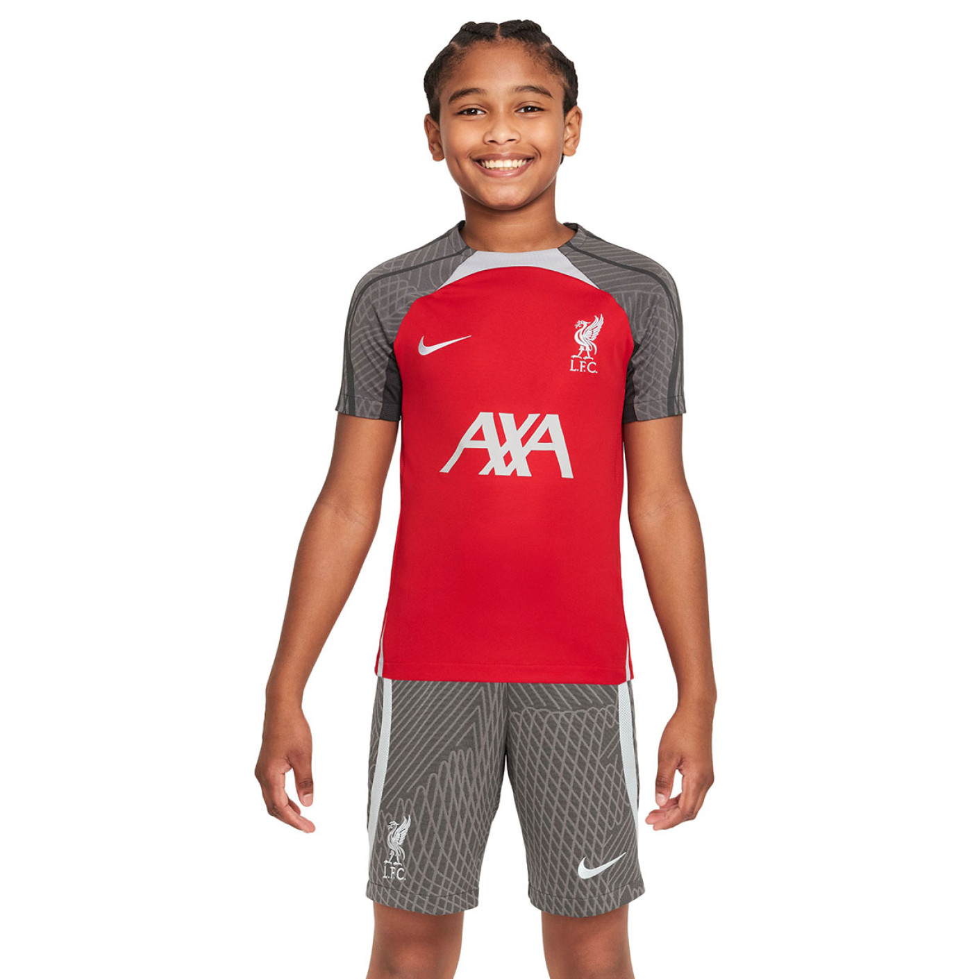 Nike Liverpool Strike Ensemble Training 2023-2024 Enfants Rouge Gris Foncé Gris Rouge