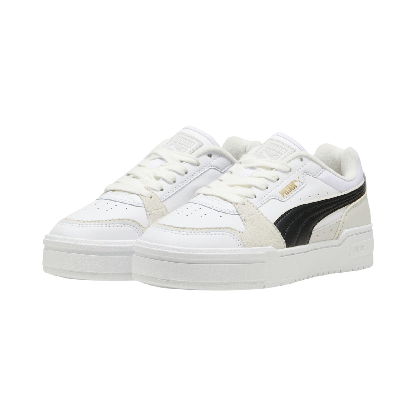 PUMA CA Pro Lux III Baskets Enfants Blanc Noir Beige Doré