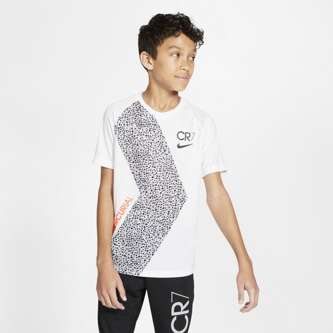 Nike CR7 Dry Trainingsshirt Kids Wit Zwart