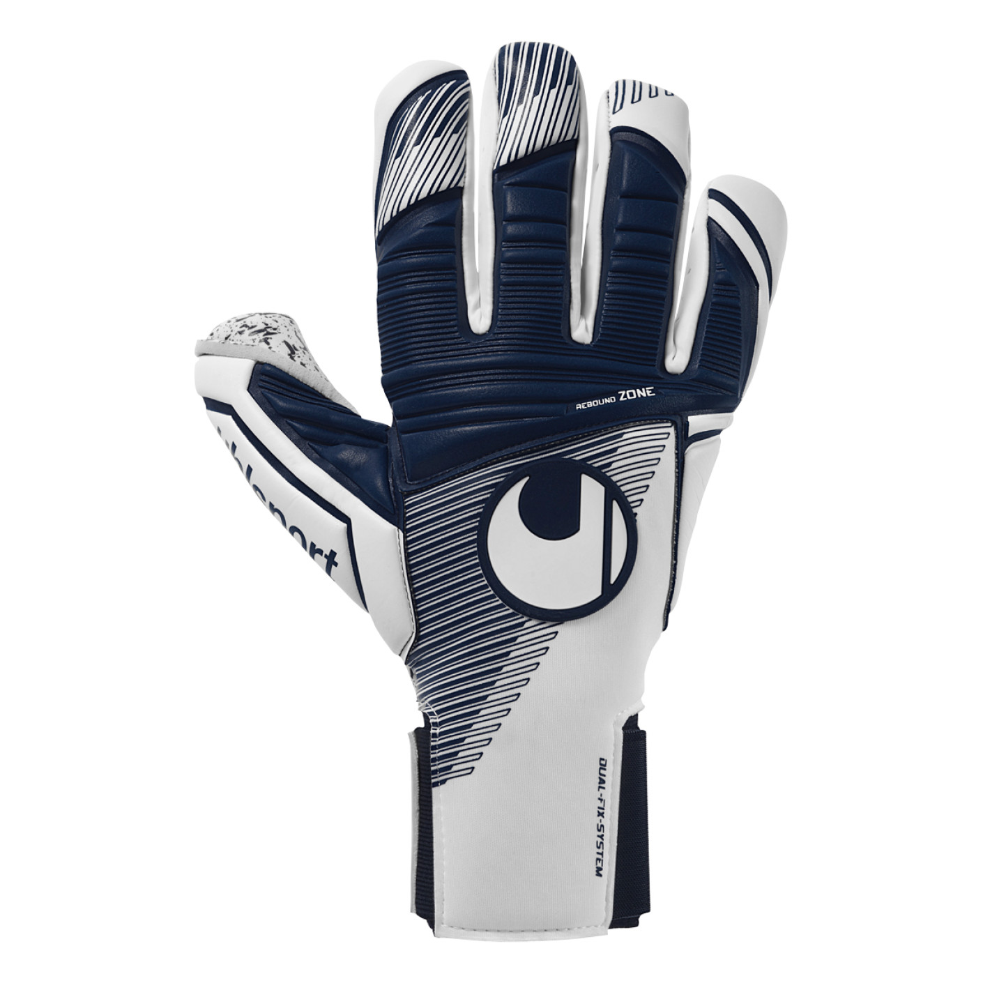 Uhlsport Supergrip+ HN Gants de Gardien de But Blanc Bleu Foncé