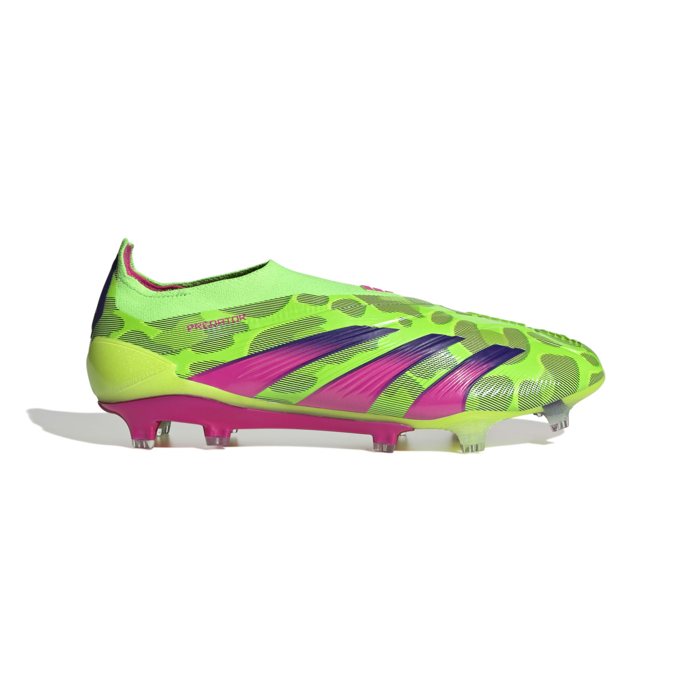 adidas Predator Elite Sans Lacets Gazon Naturel Chaussures de Foot (FG) Vert Rose Mauve