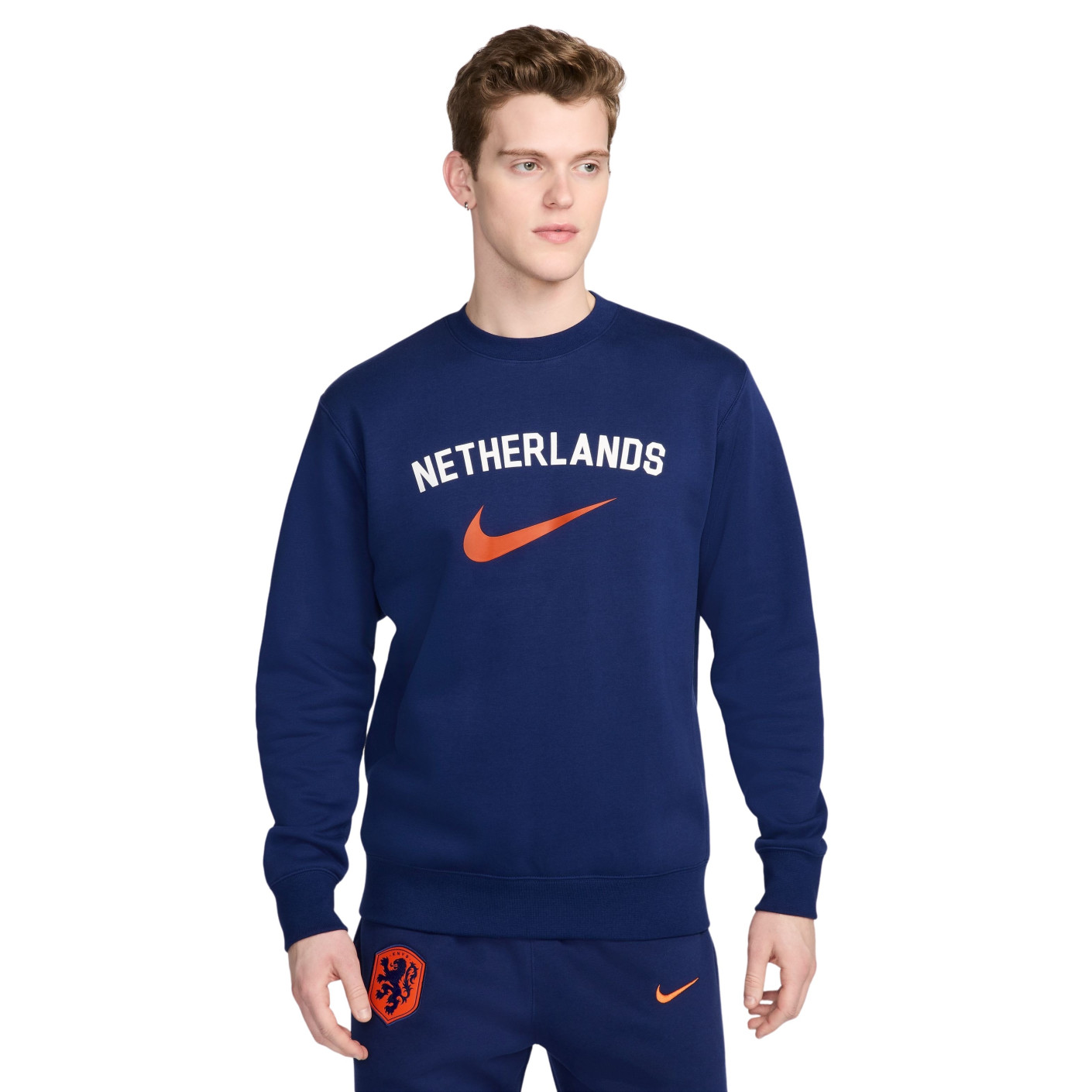 Pull Nike Netherlands Sportswear Club 2024-2026 Bleu Orange