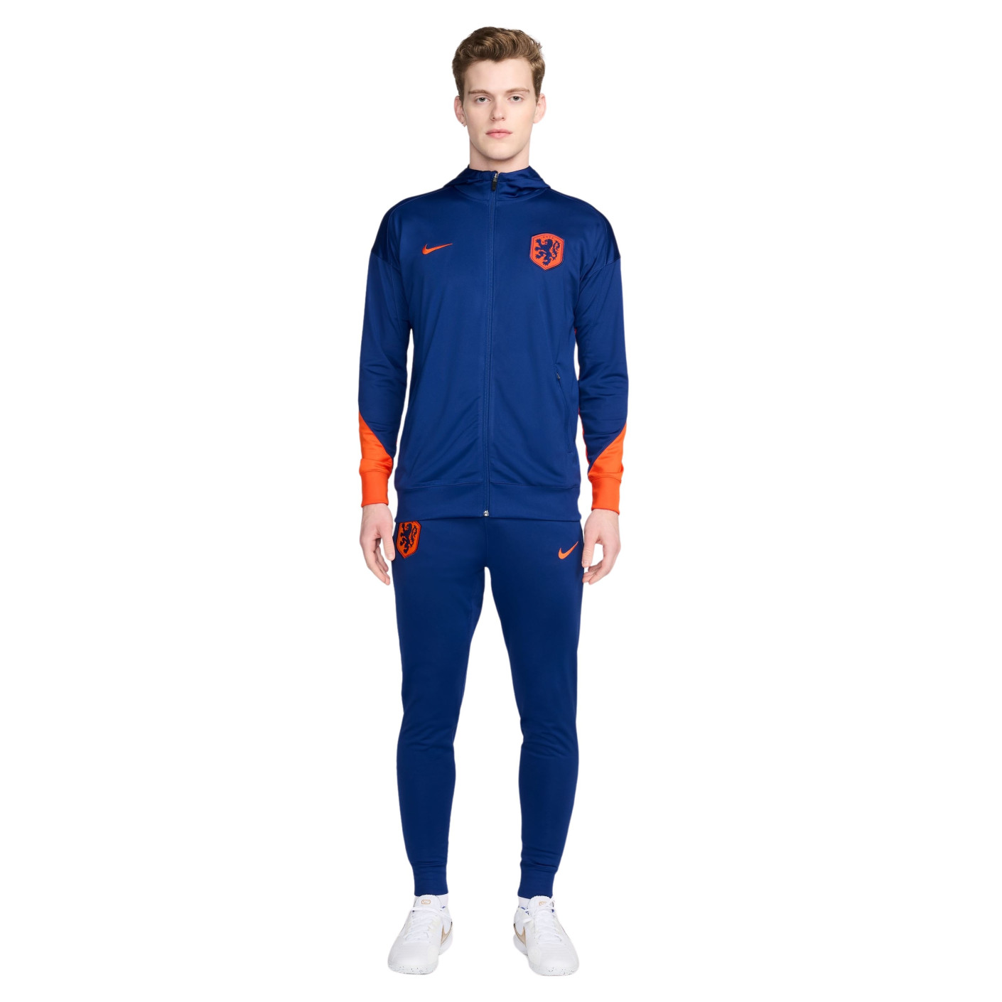 Survêtement Nike Netherlands Strike à capuche et fermeture éclair intégrale 2024-2026 Bleu Orange