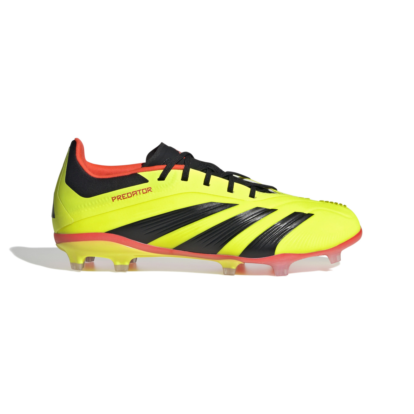 adidas Predator Elite Gazon Naturel Chaussures de Foot (FG) Enfants Jaune Vif Noir Rouge