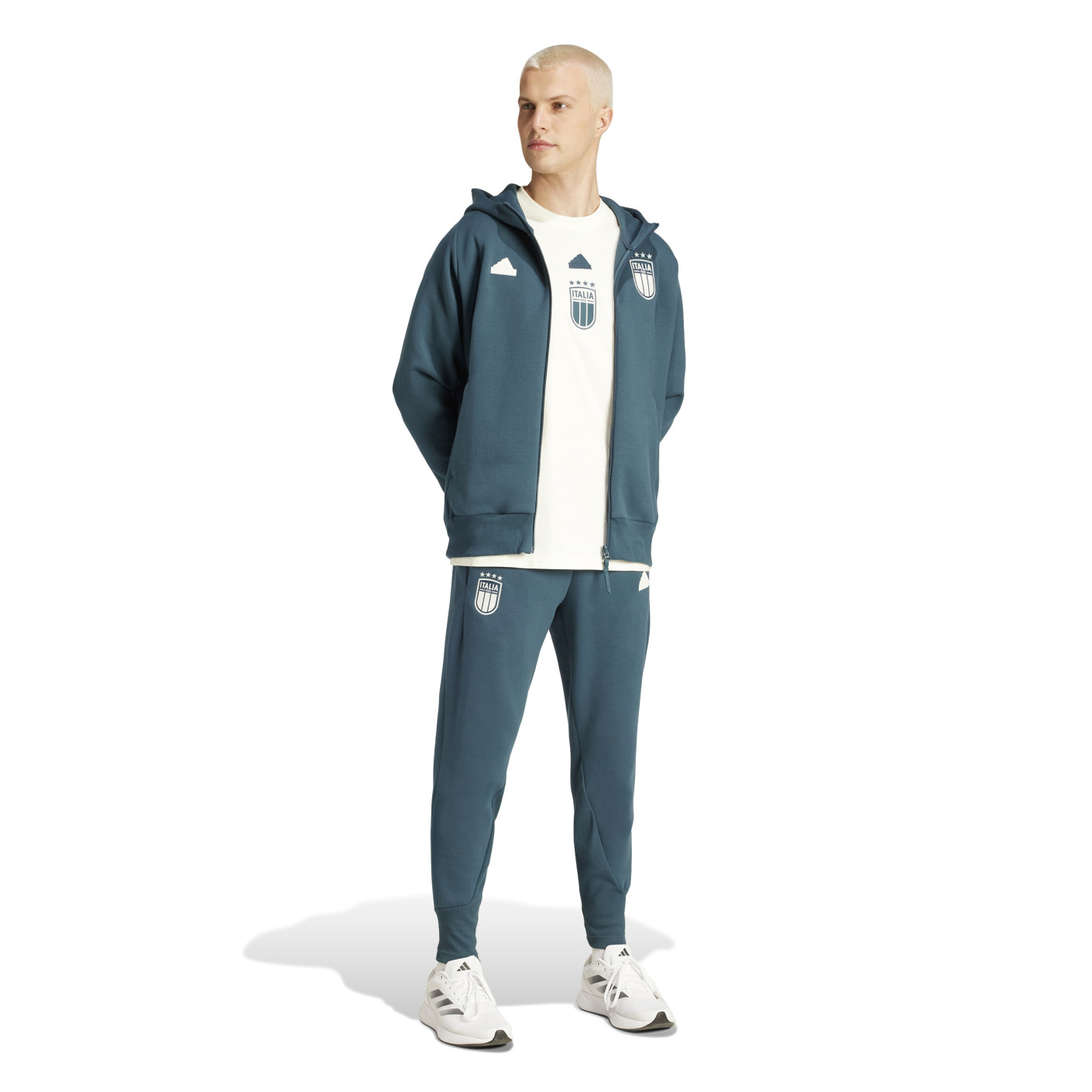 adidas Italie Travel Survêtement Full-Zip 2024-2026 Vert Foncé