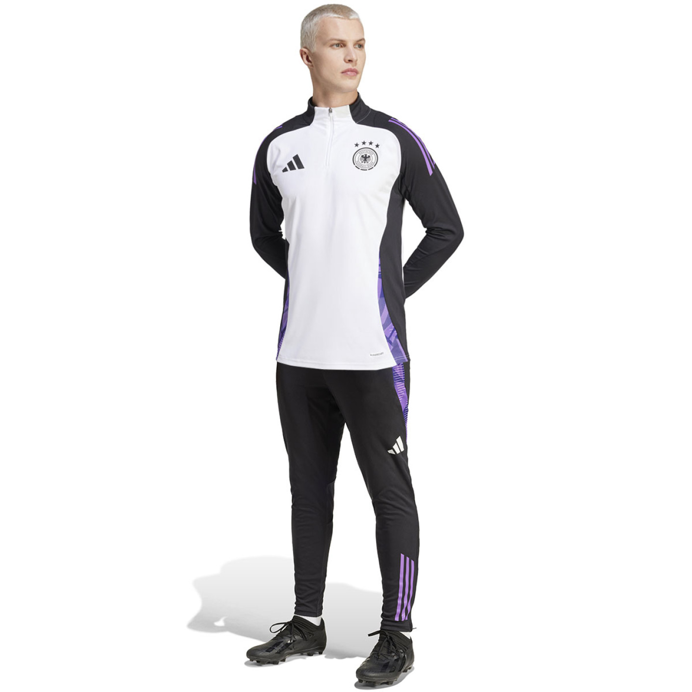 adidas Allemagne Survêtement 1/4-Zip 2024-2026 Blanc Noir Mauve