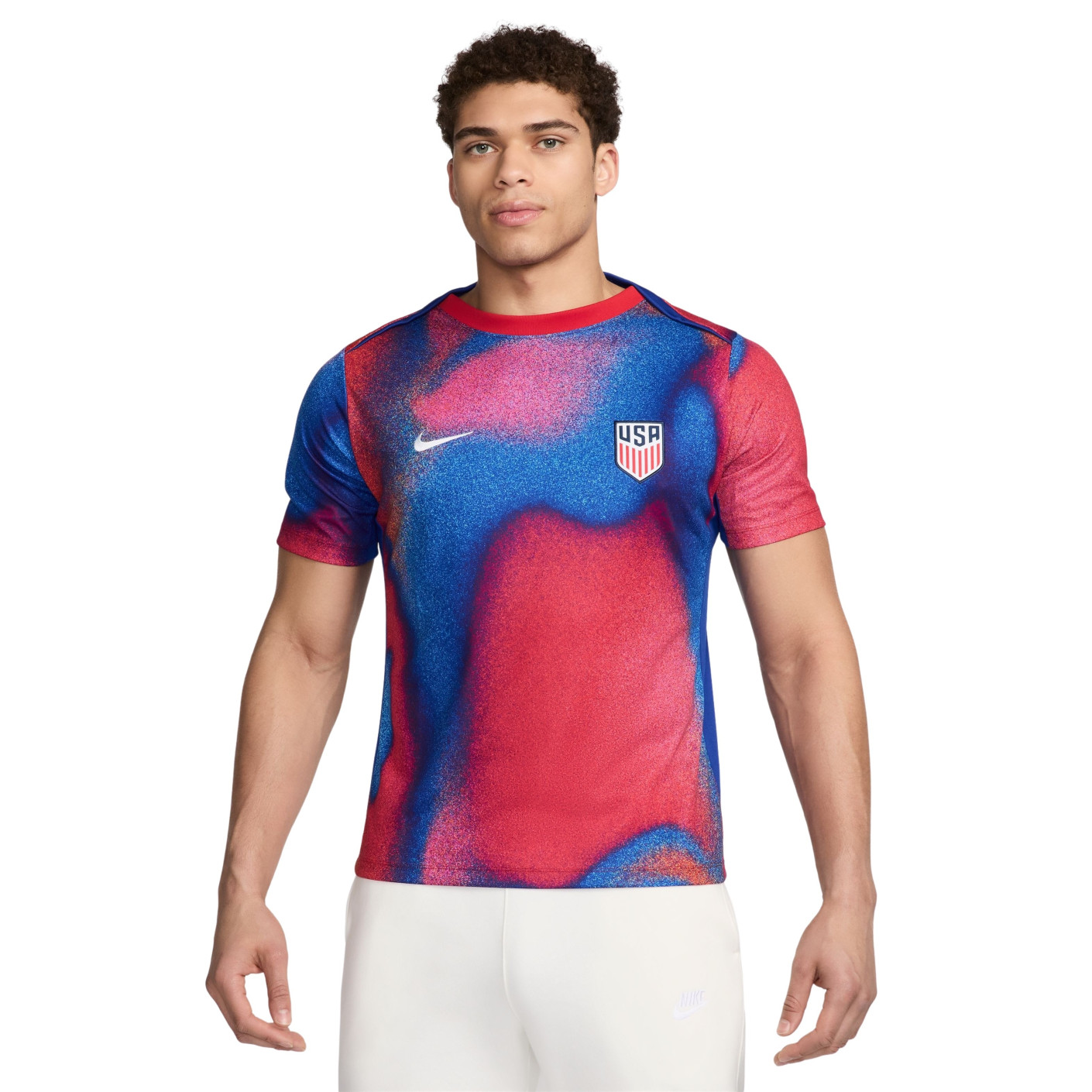 Nike USA Pre-Match Maillot d'Entraînement 2024-2026 Rouge Bleu Blanc