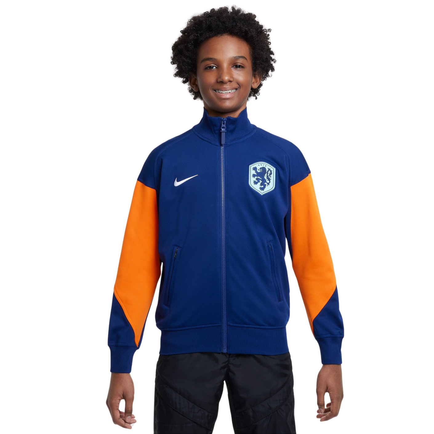 Veste d'entraînement Nike Netherlands Academy Pro Anthem 2024-2026 pour enfant, bleu, orange, blanc