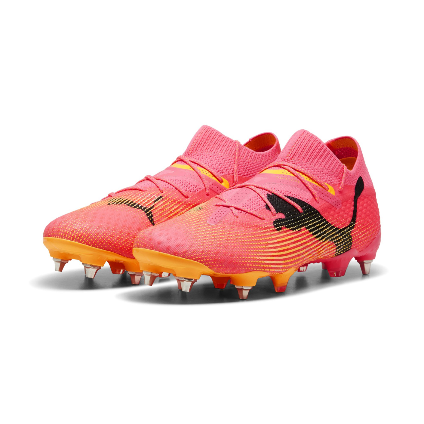 PUMA Future 7 Ultimate Crampons Vissés Chaussures de Foot (SG) Rose Noir Orange