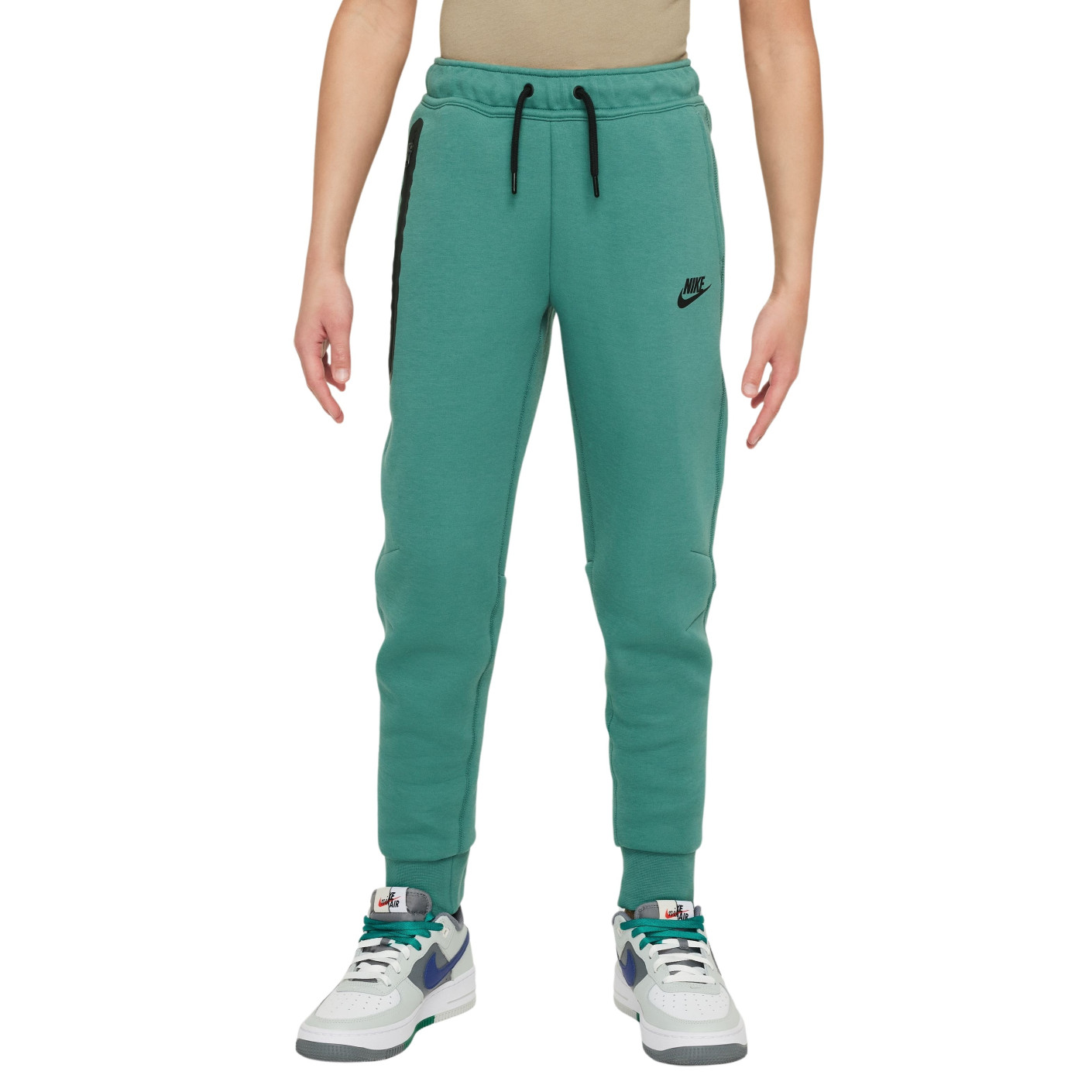 Nike Tech Fleece Sportswear Joggingbroek Kids Groen Zwart