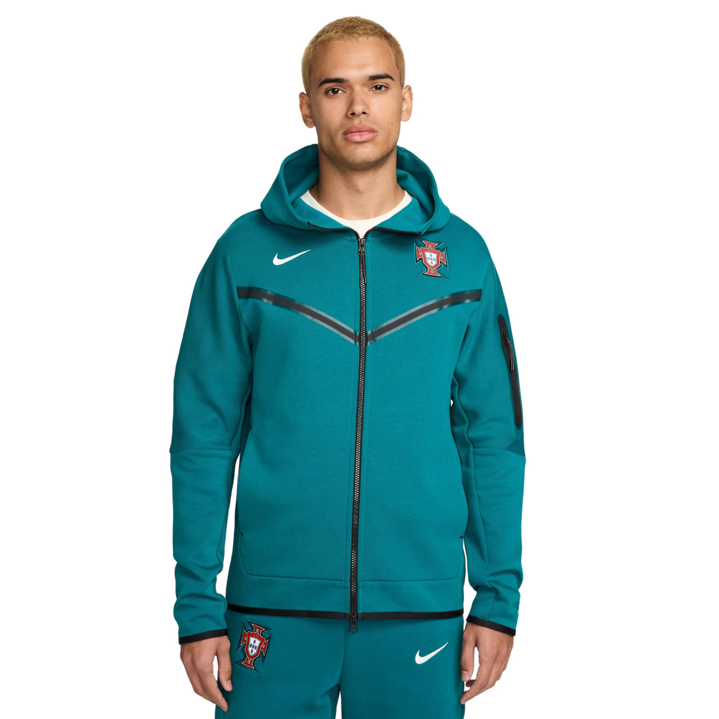 Nike Portugal Tech Fleece Veste 2024 2026 Vert Noir Voetbalshop.be