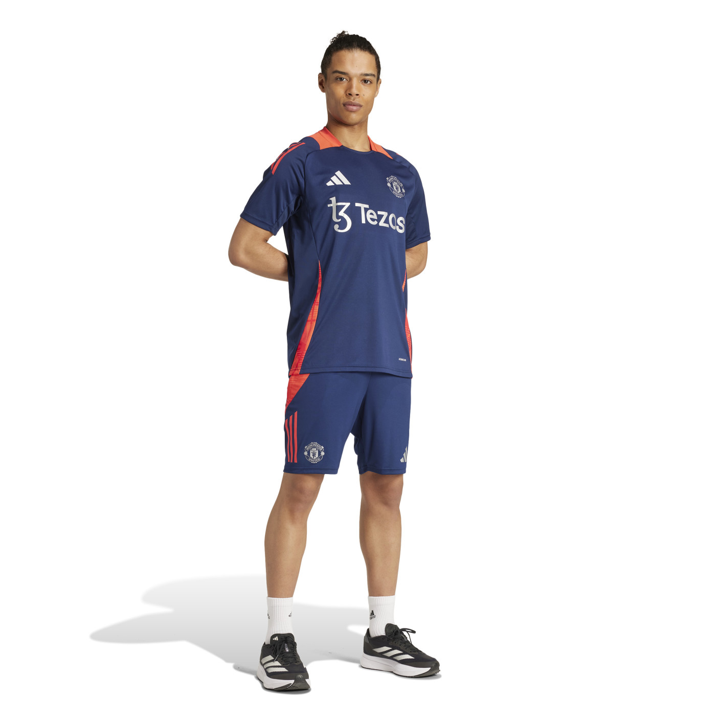 adidas Manchester United Trainingsset 2024-2025 Donkerblauw Rood Zilver