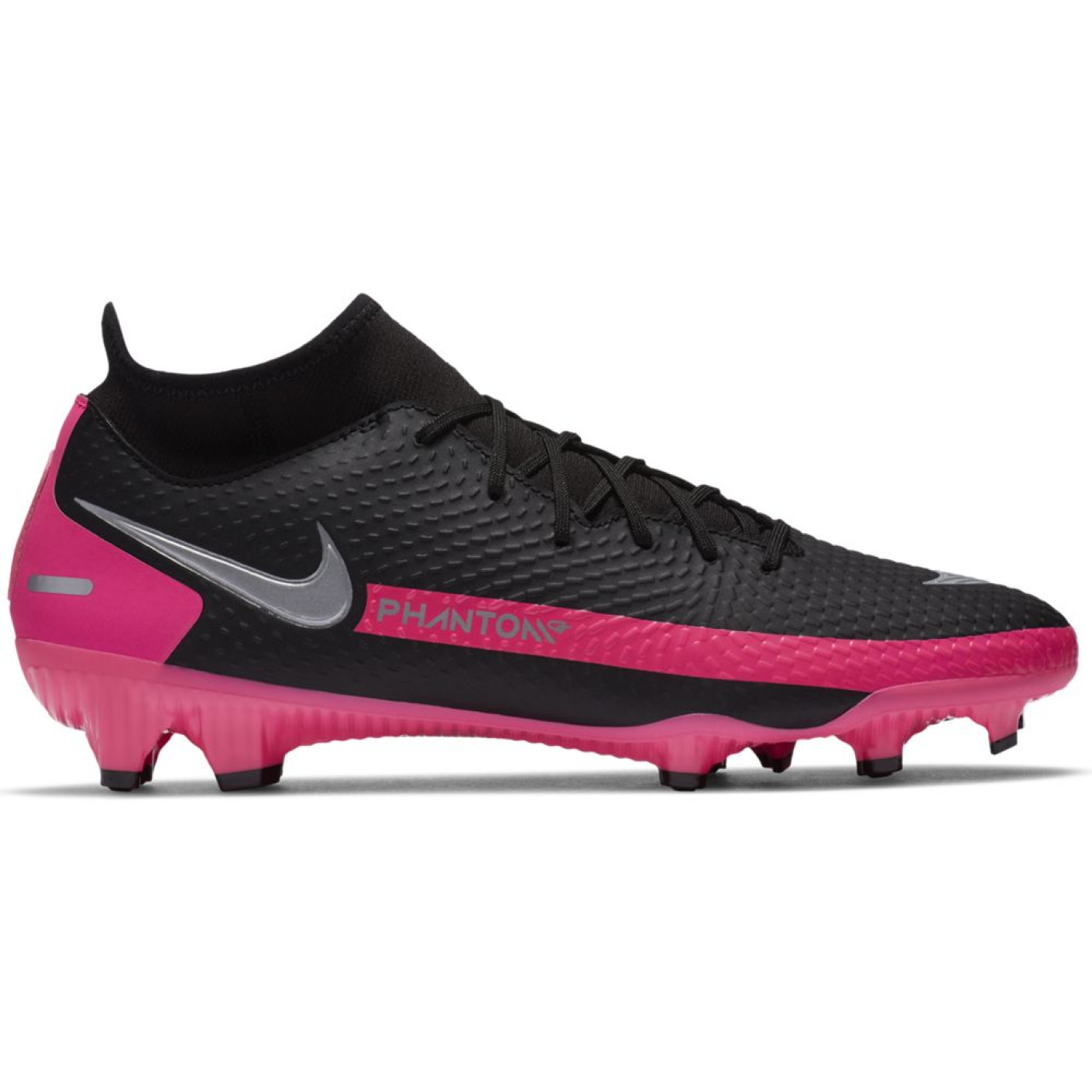 Nike Phantom GT Academy DF Gras / Kunstgras Voetbalschoenen (MG) Zwart  Zilver Roze - Voetbalshop.be