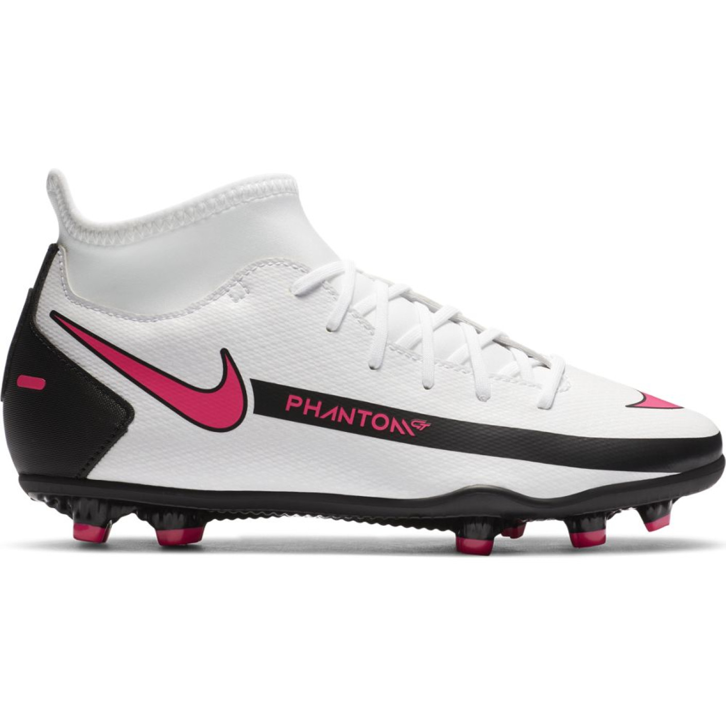 Nike PHANTOM GT CLUB DF GRAS/KUNSTGRAS VOETBALSCHOENEN (MG) Kids Wit Roze Zwart