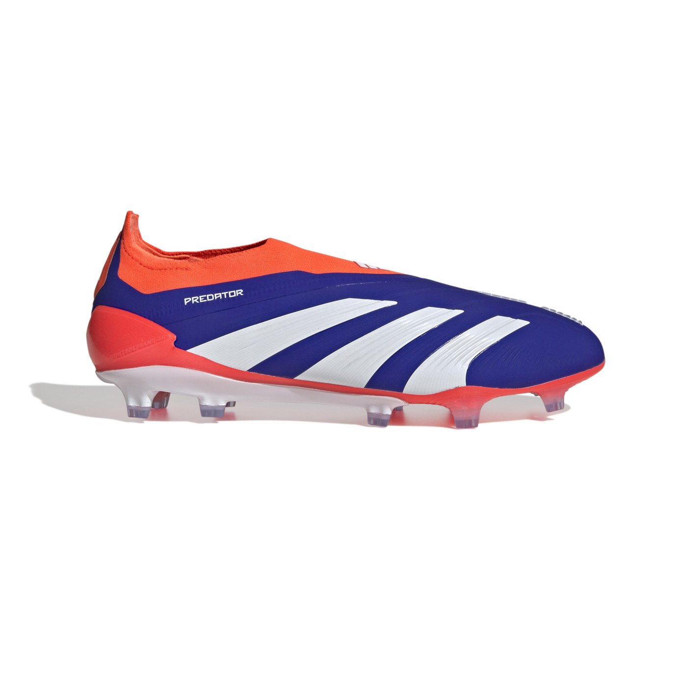 adidas Predator Elite Sans Lacets Gazon Naturel Chaussures de Foot FG Bleu Blanc Rouge Voetbalshop.be