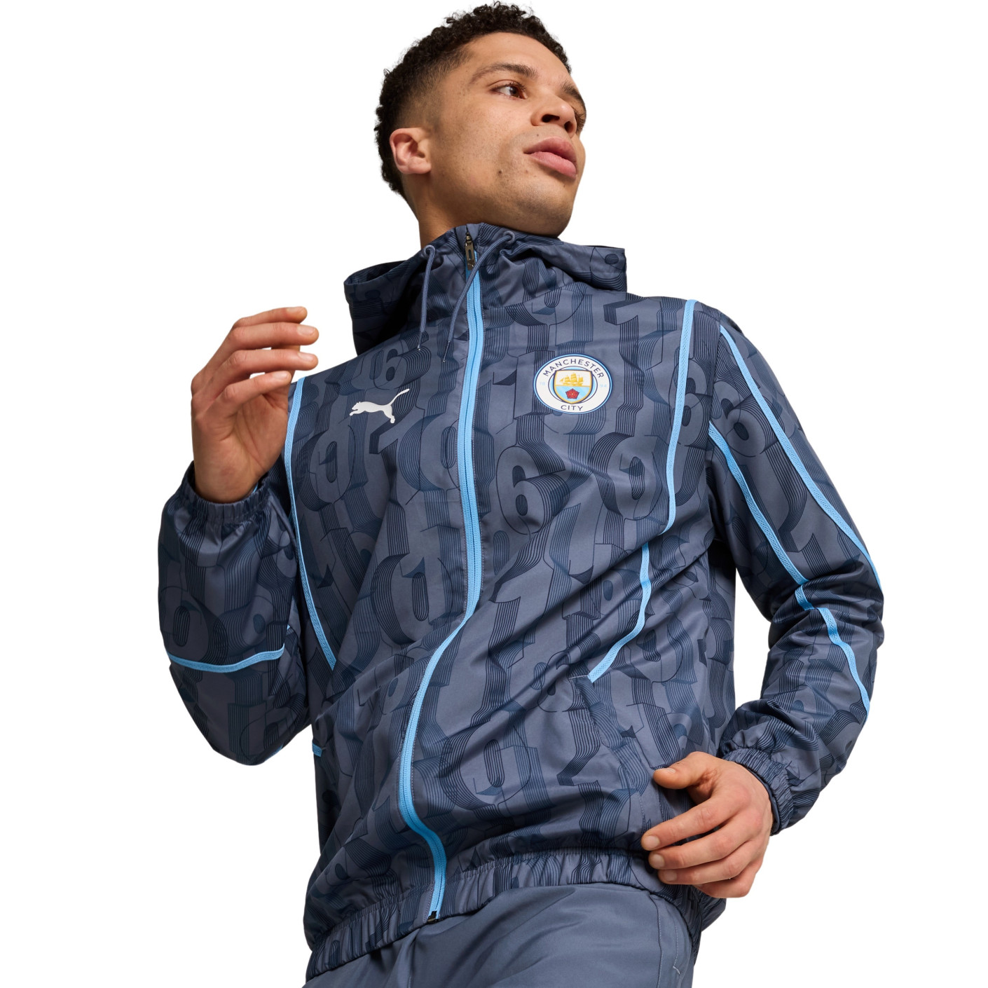 77footfr 2021 2022 Veste Foot - Sweat a Capuche Manchester City blanc