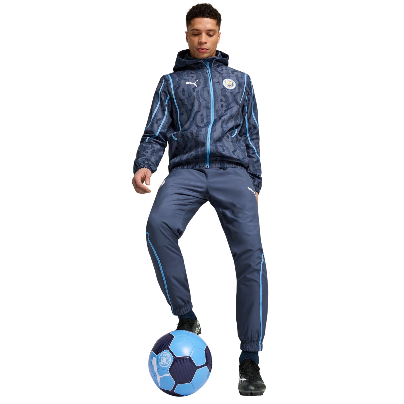 Veste Coupe-vent Manchester City FC – Enfant, Polyester, Bleu, Collection Officielle