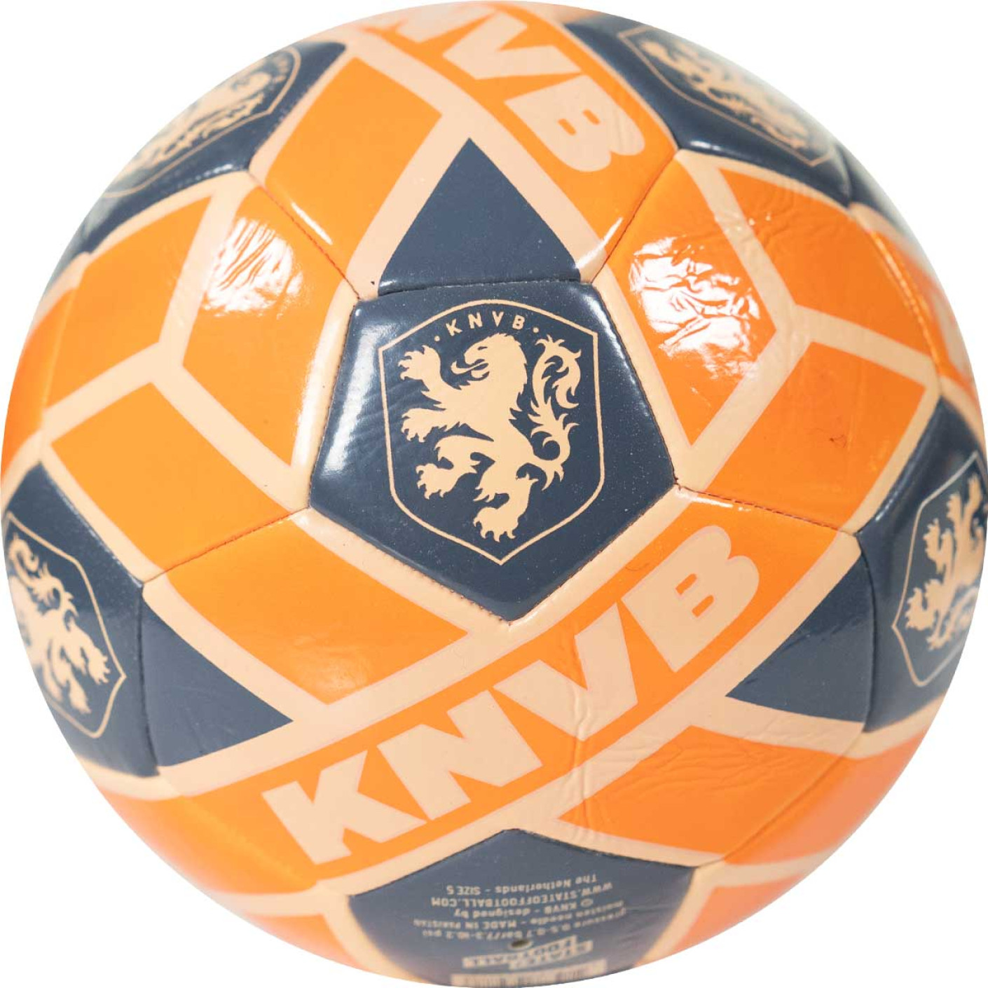 KNVB Logo Voetbal Maat 5 Oranje Donkerblauw