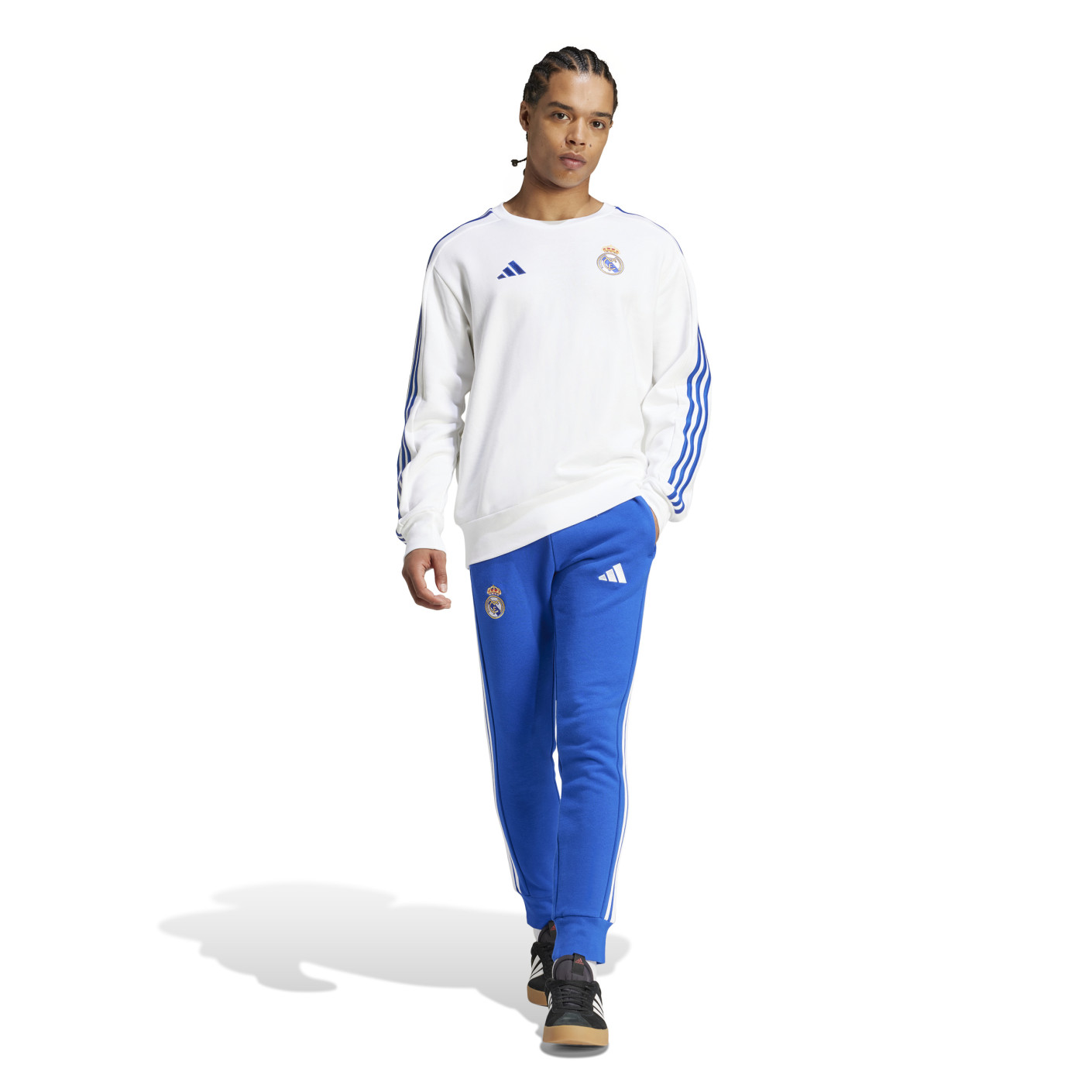 adidas Real Madrid DNA Crew Joggingpak 2024-2025 Wit Blauw