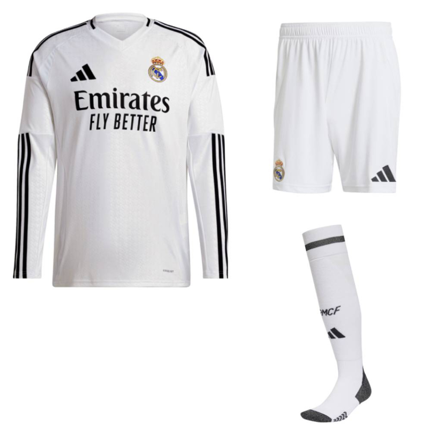 adidas Real Madrid Tenue Domicile Manches Longues 2024-2025