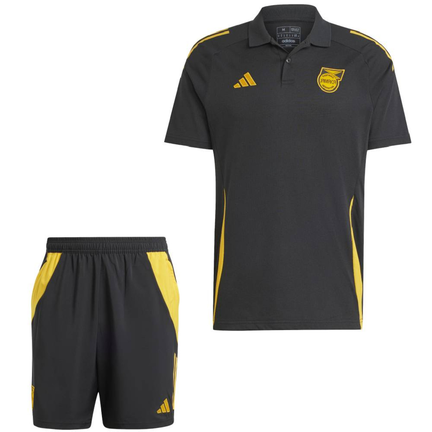 adidas Jamaica Polo Zomerset 2024-2026 Zwart Geel
