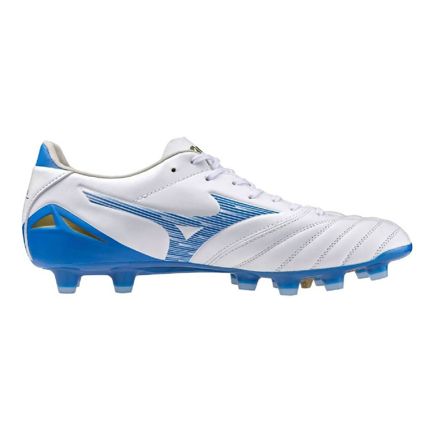 Mizuno Morelia Neo IV Pro Gras Voetbalschoenen FG Wit Blauw