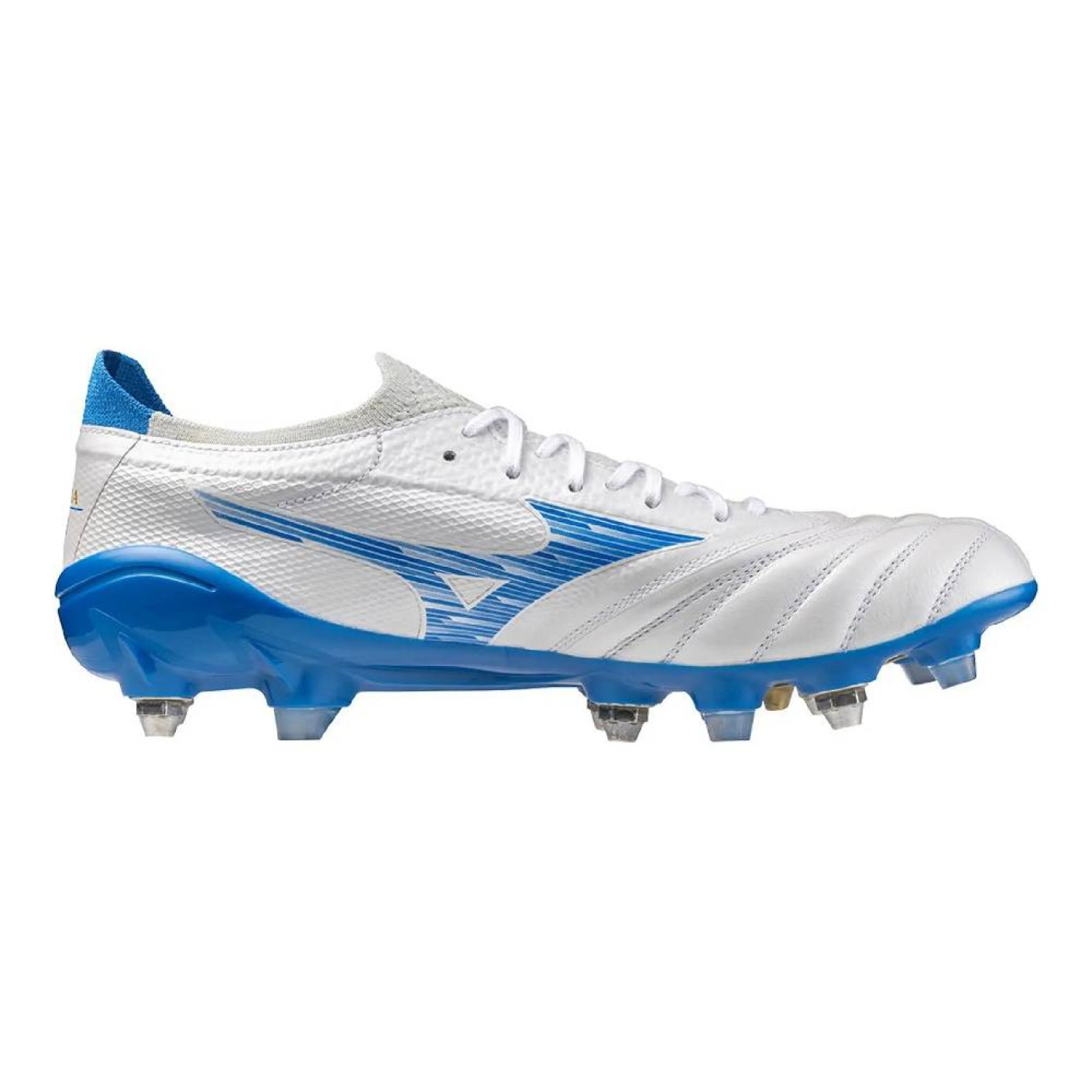 Mizuno Morelia Neo IV Beta Elite IJzeren-Nop Voetbalschoenen (SG) Wit Blauw