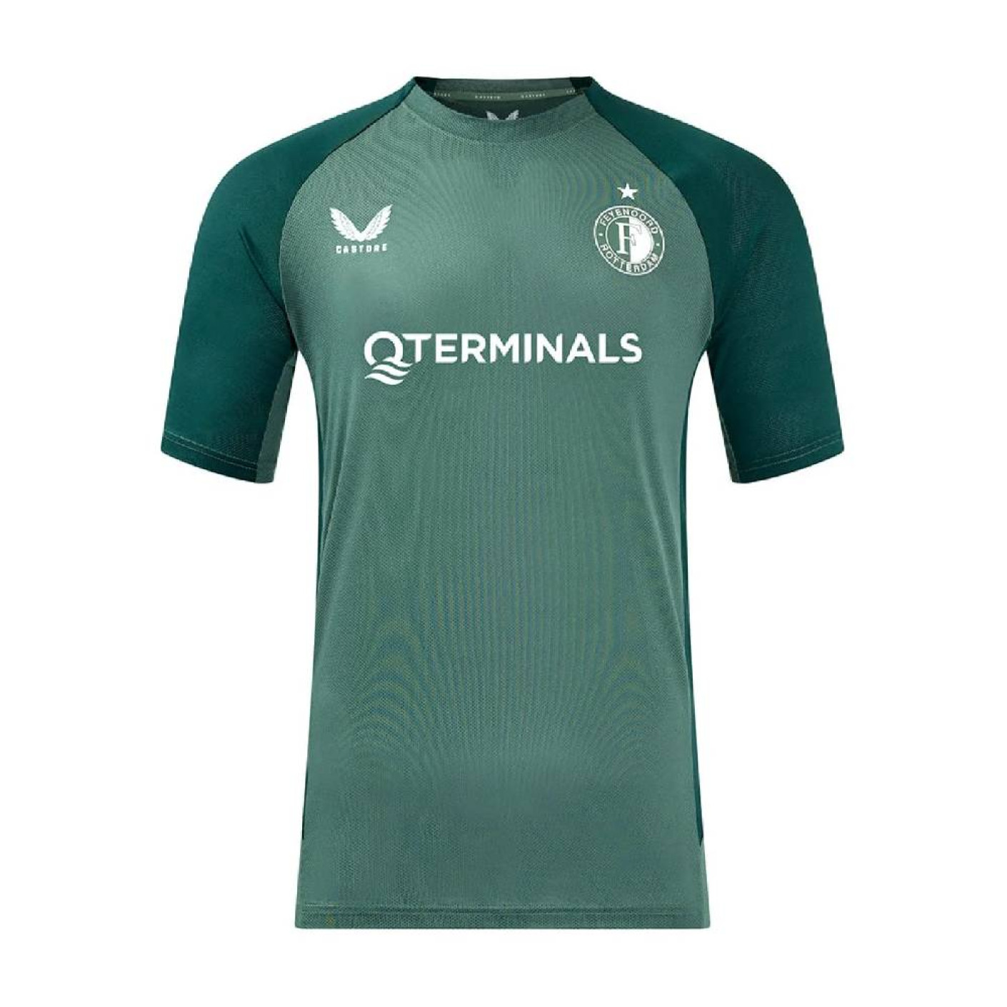 Castore Feyenoord Trainingsshirt 2024-2025 Kids Lichtgroen Donkergroen