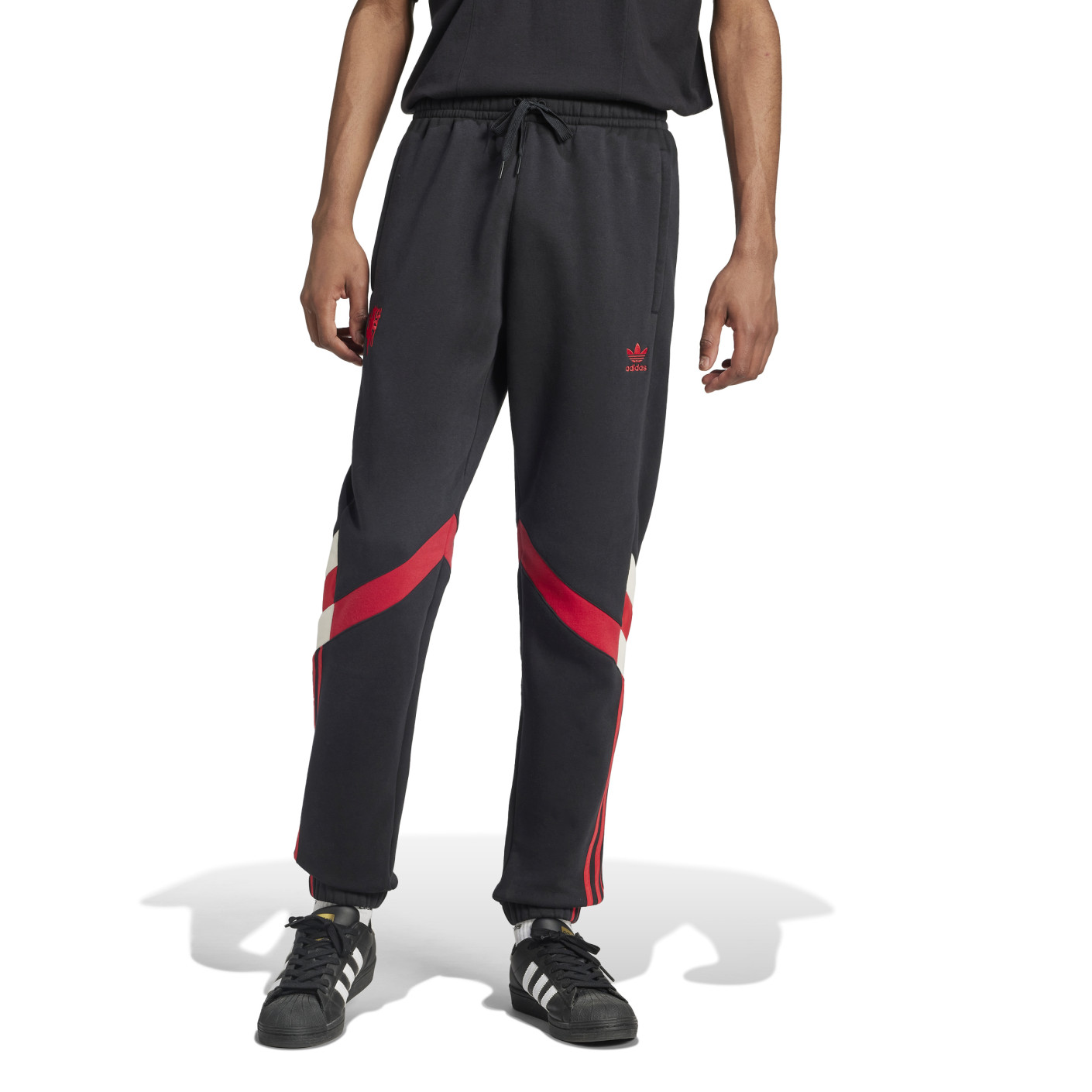 adidas Manchester United Originals Pantalon d'Entraînement 2024-2025 Noir Rouge Blanc