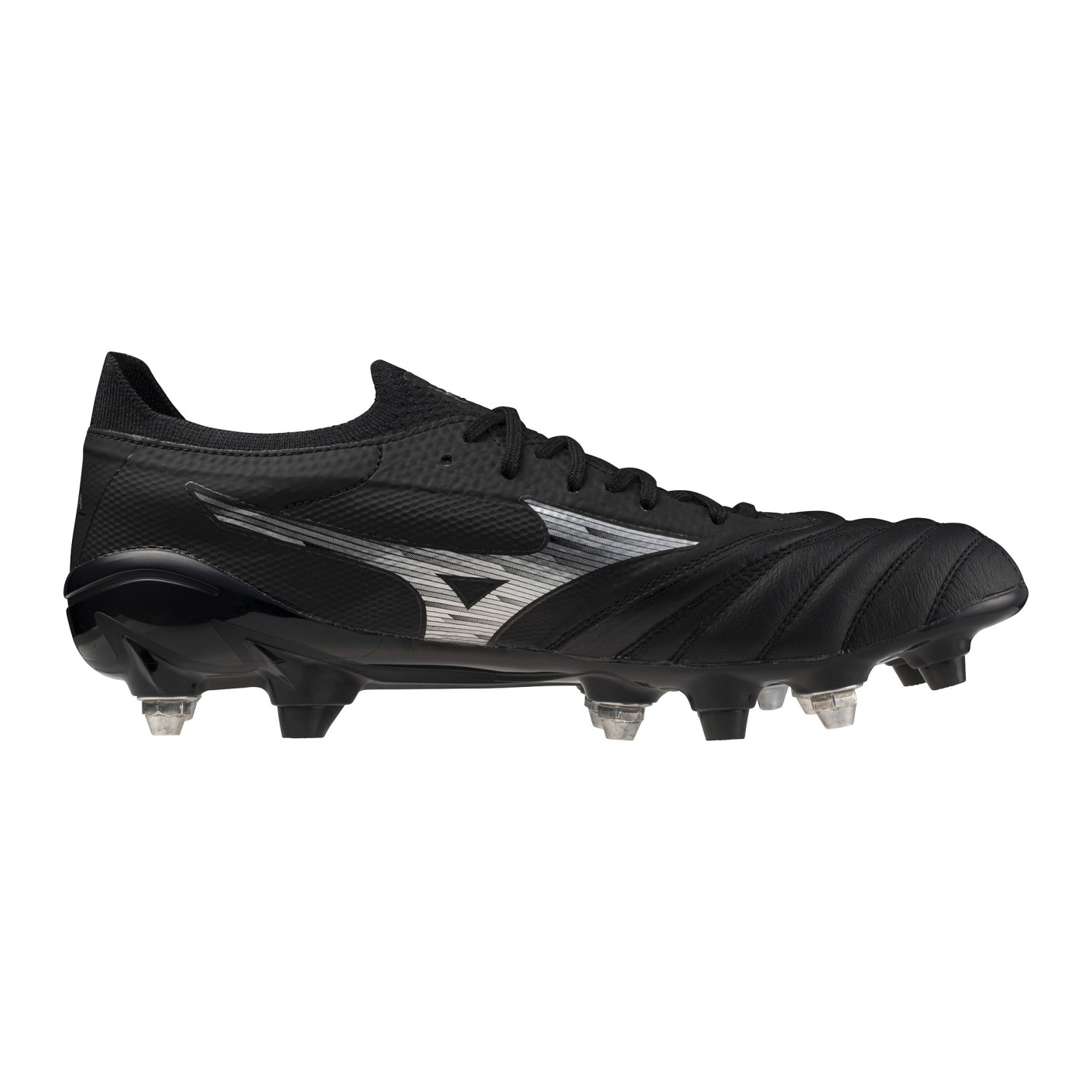 Mizuno Morelia Neo IV Beta Elite Crampons Visses Chaussures de Foot SG Noir Argente Voetbalshop.be