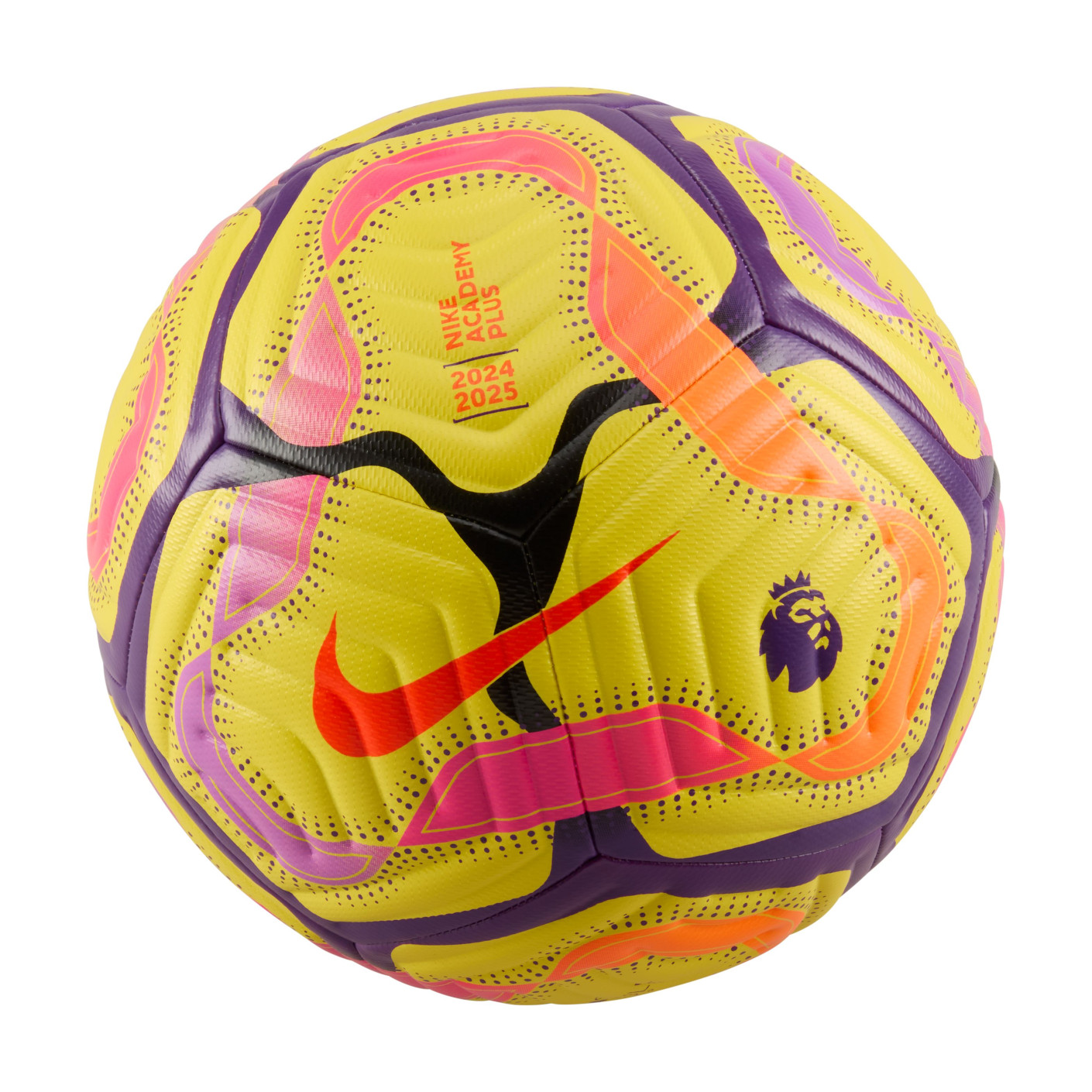 Nike Premier League Academy Plus Ballon de Foot Taille 5 2024-2025 Jaune Mauve Orange