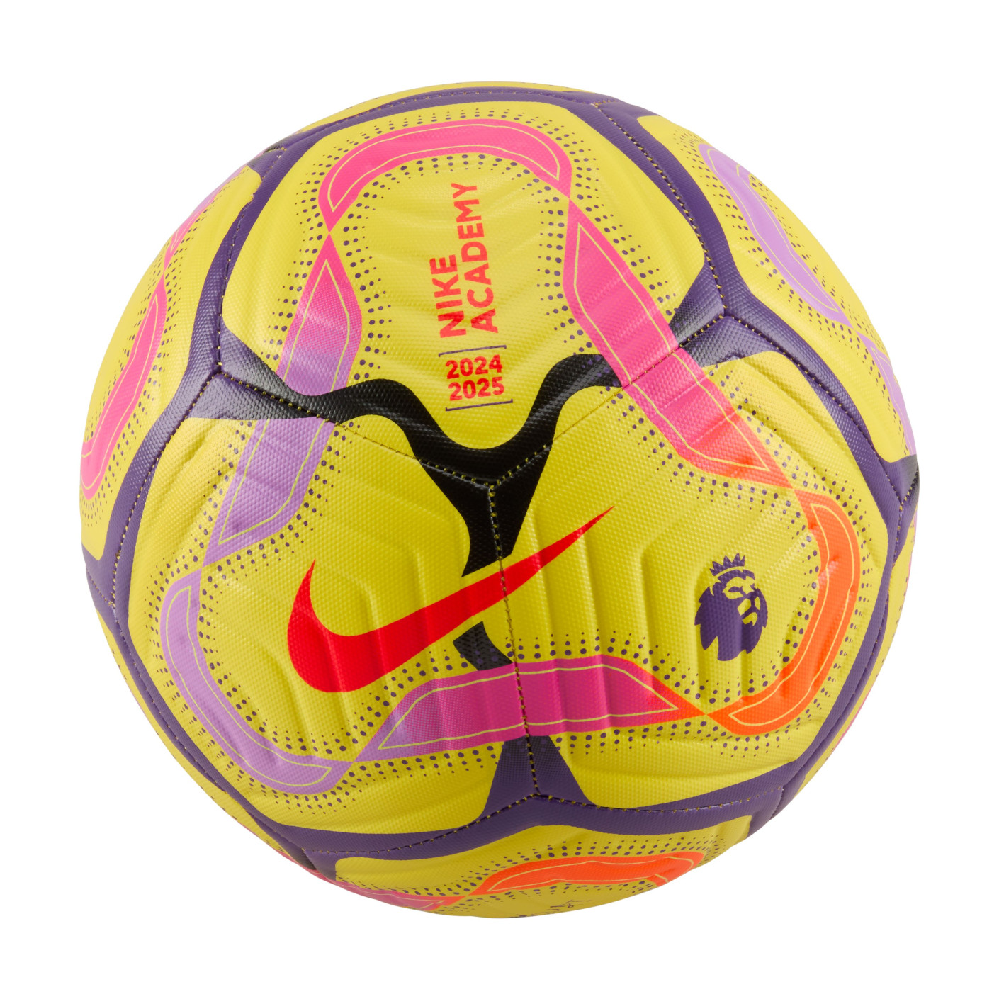 Ballon de football Nike Premier League Academy Taille 5 2024-2025 Jaune Violet Orange