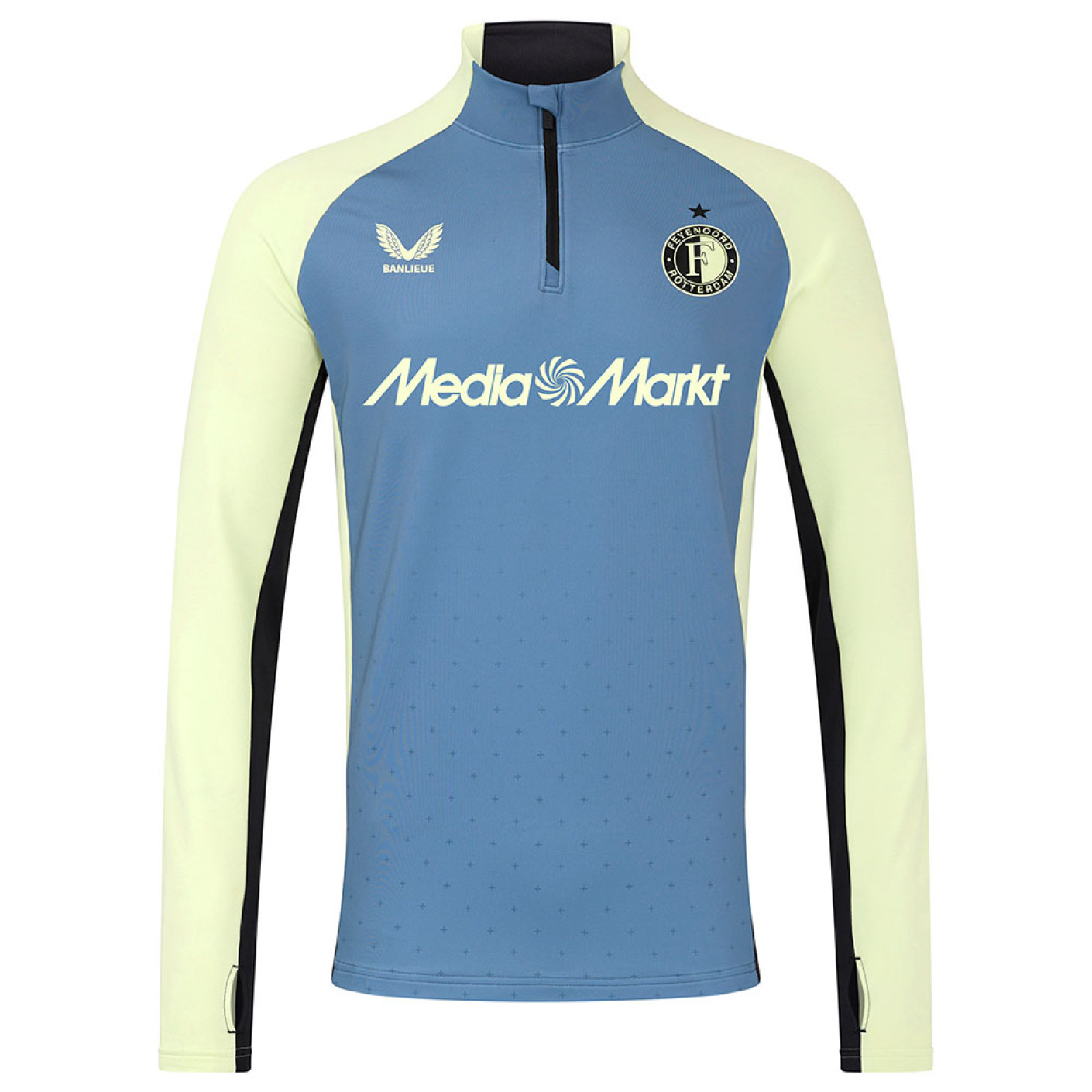 Haut d'entraînement Castore Feyenoord 1/4-Zip 2024-2025 bleu jaune clair
