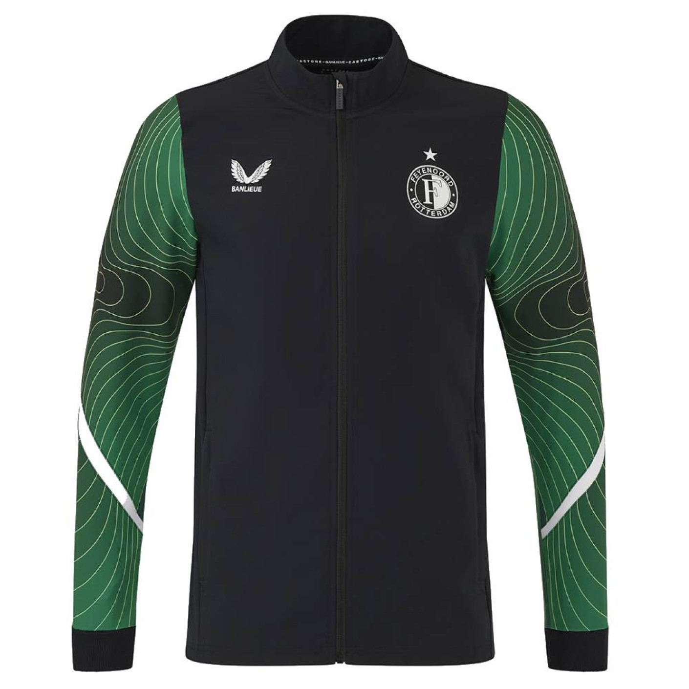 Veste d'entraînement Castore Feyenoord Anthem 2024-2025 noir vert blanc