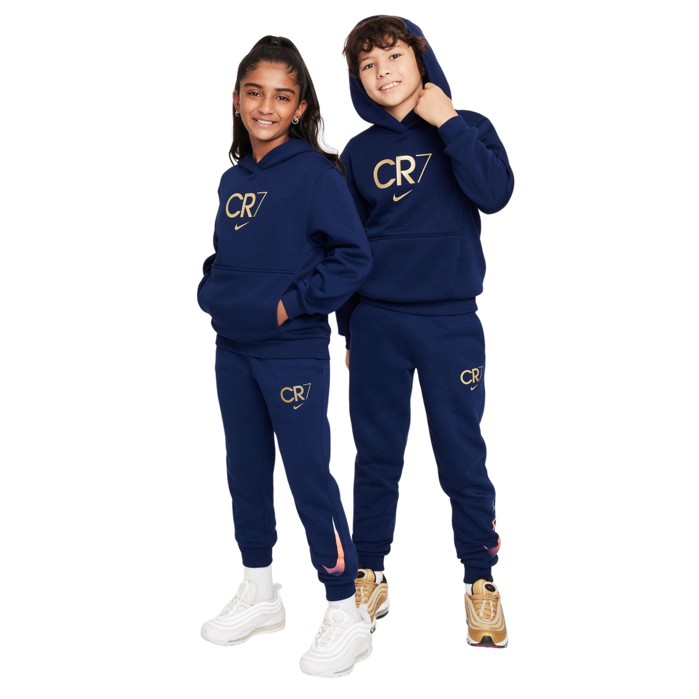 Nike CR7 Club Fleece Survêtement à Capuche Enfants Bleu Foncé Doré