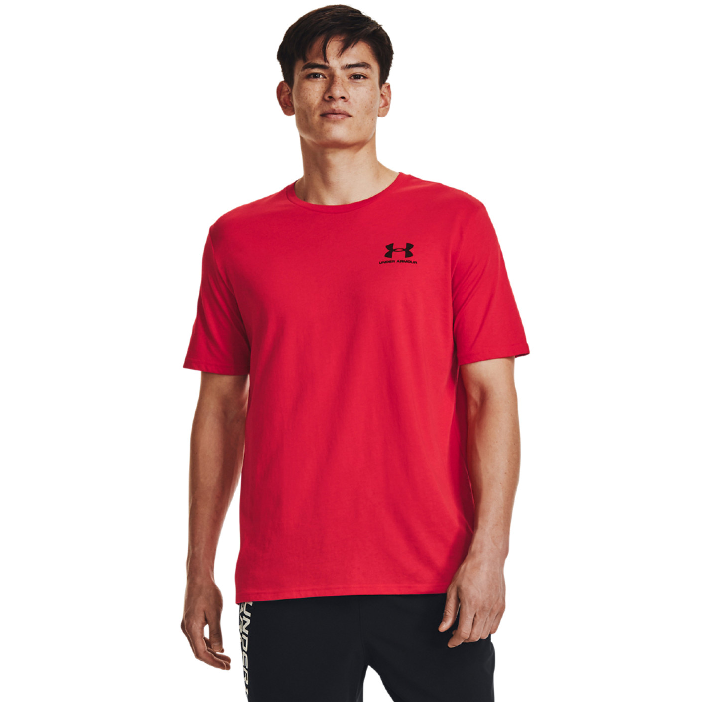 Under Armour Sportstyle Left Chest Logo T-Shirt Rood Zwart
